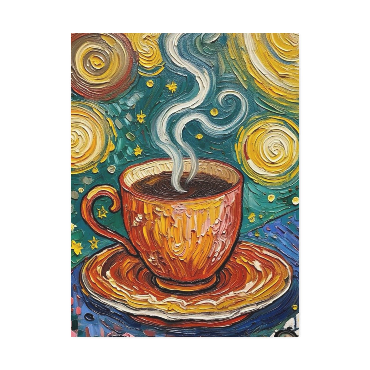 Coffee Starry Night Canvas Print — Stretched 1.5" Wall Art