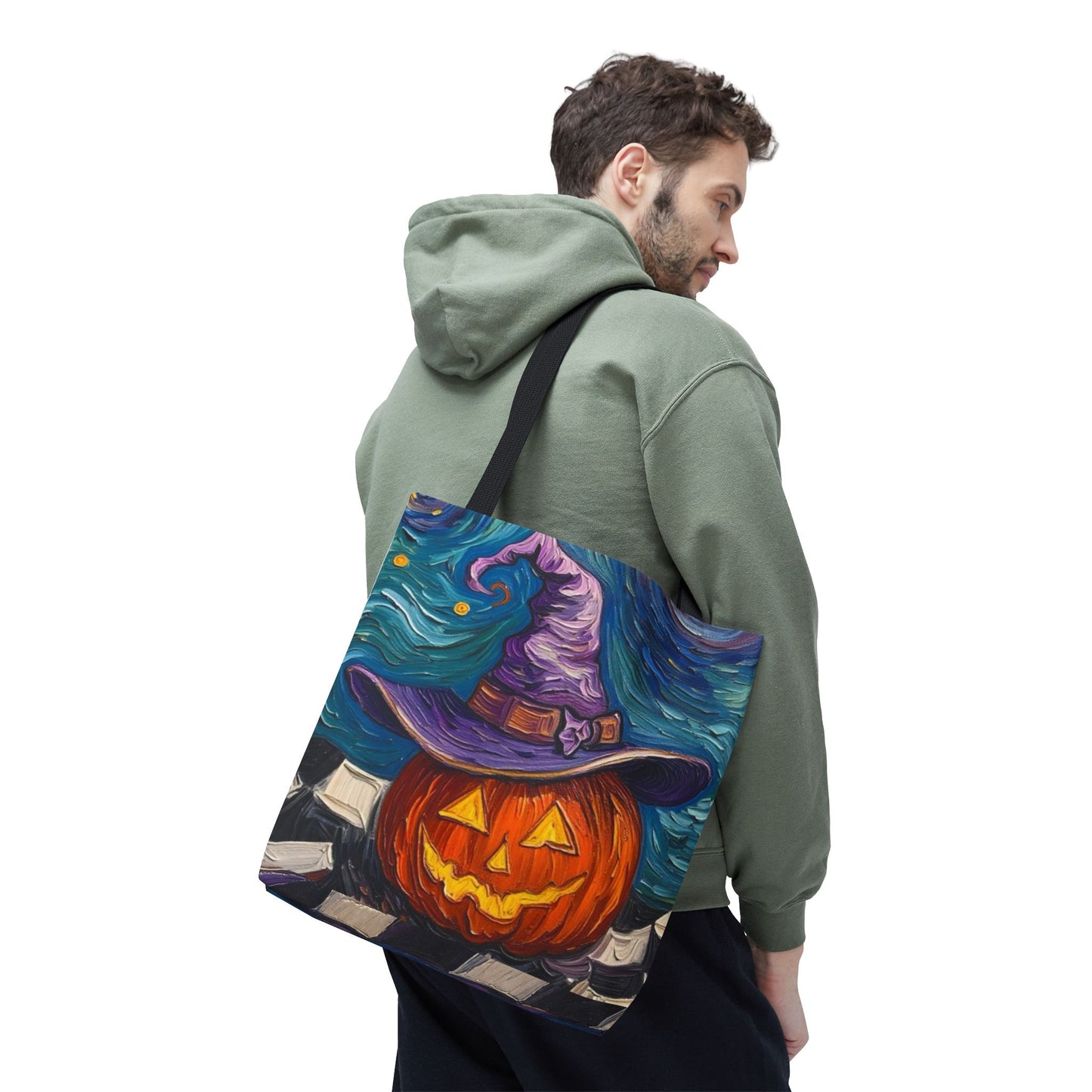 Halloween Tote Bag | Pumpkin After Midnight – Colorful Jack-O'-Lantern artistic design