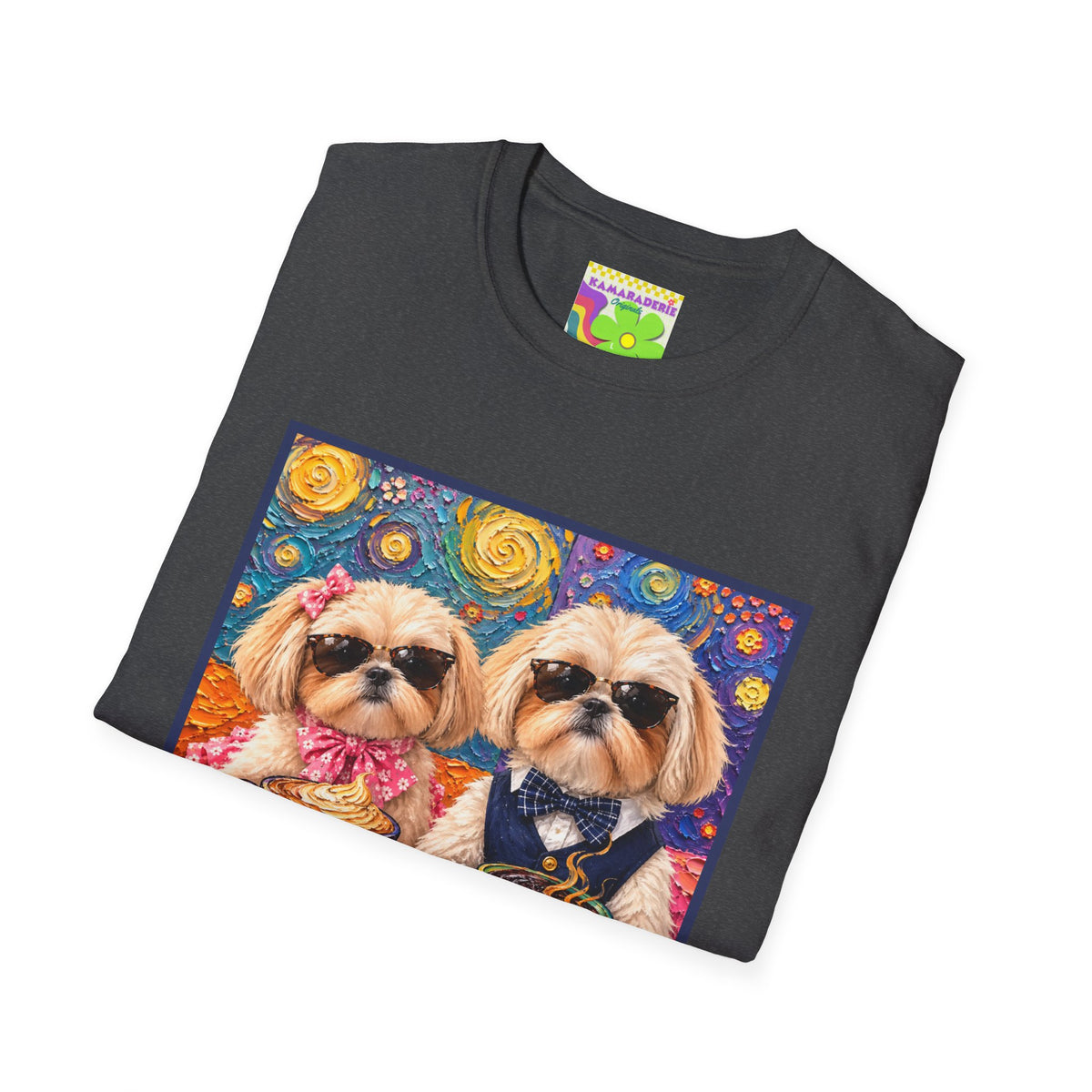 Shih Tzu Coffee Date T-Shirt - Cute Couple - Dogs with Teacups - Paws for Coffee