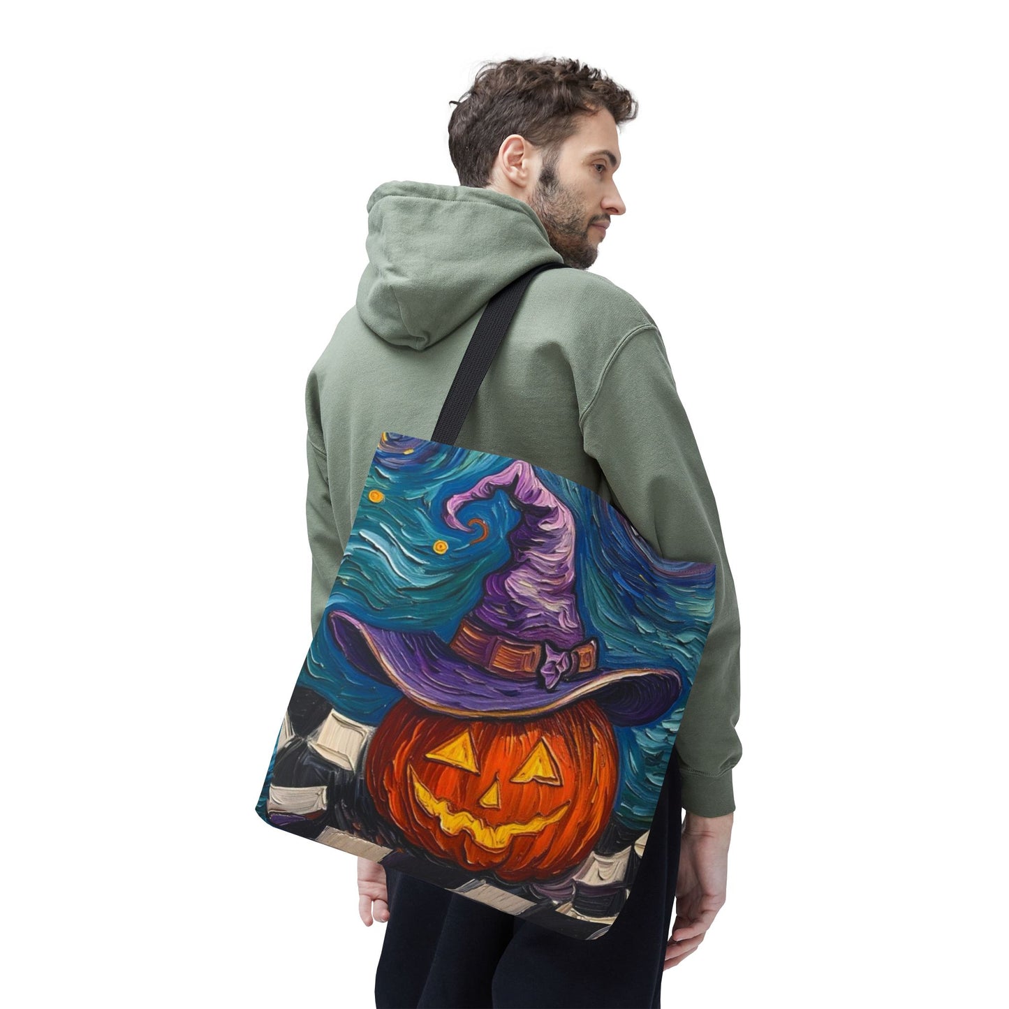 Halloween Tote Bag | Pumpkin After Midnight – Colorful Jack-O'-Lantern artistic design