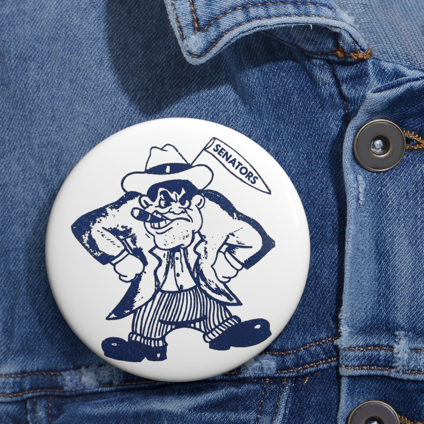 Carson Senators Mascot Pin Button – Custom Team Spirit Button