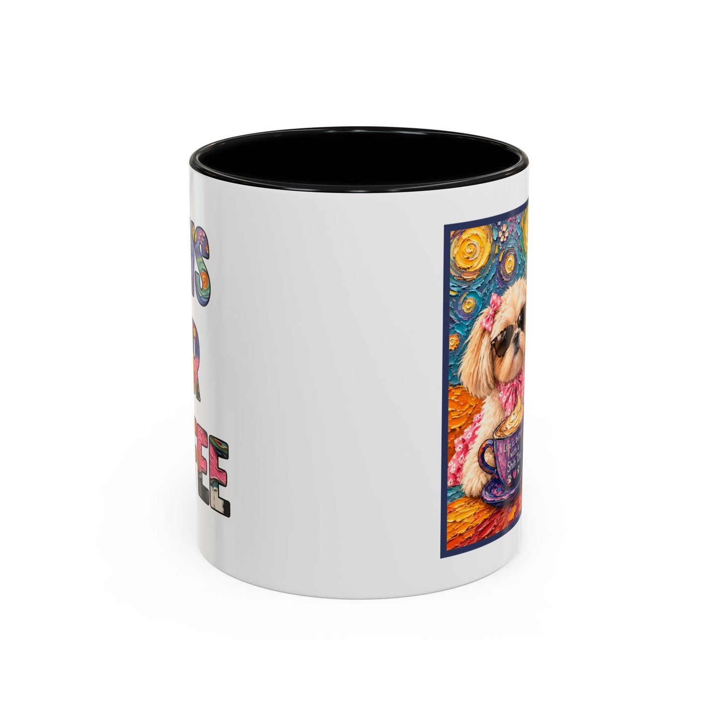 Shih Tzu Coffee Cup - Cute Dog Art - Couple with Teacups-Coffee cups - Paws for Coffee