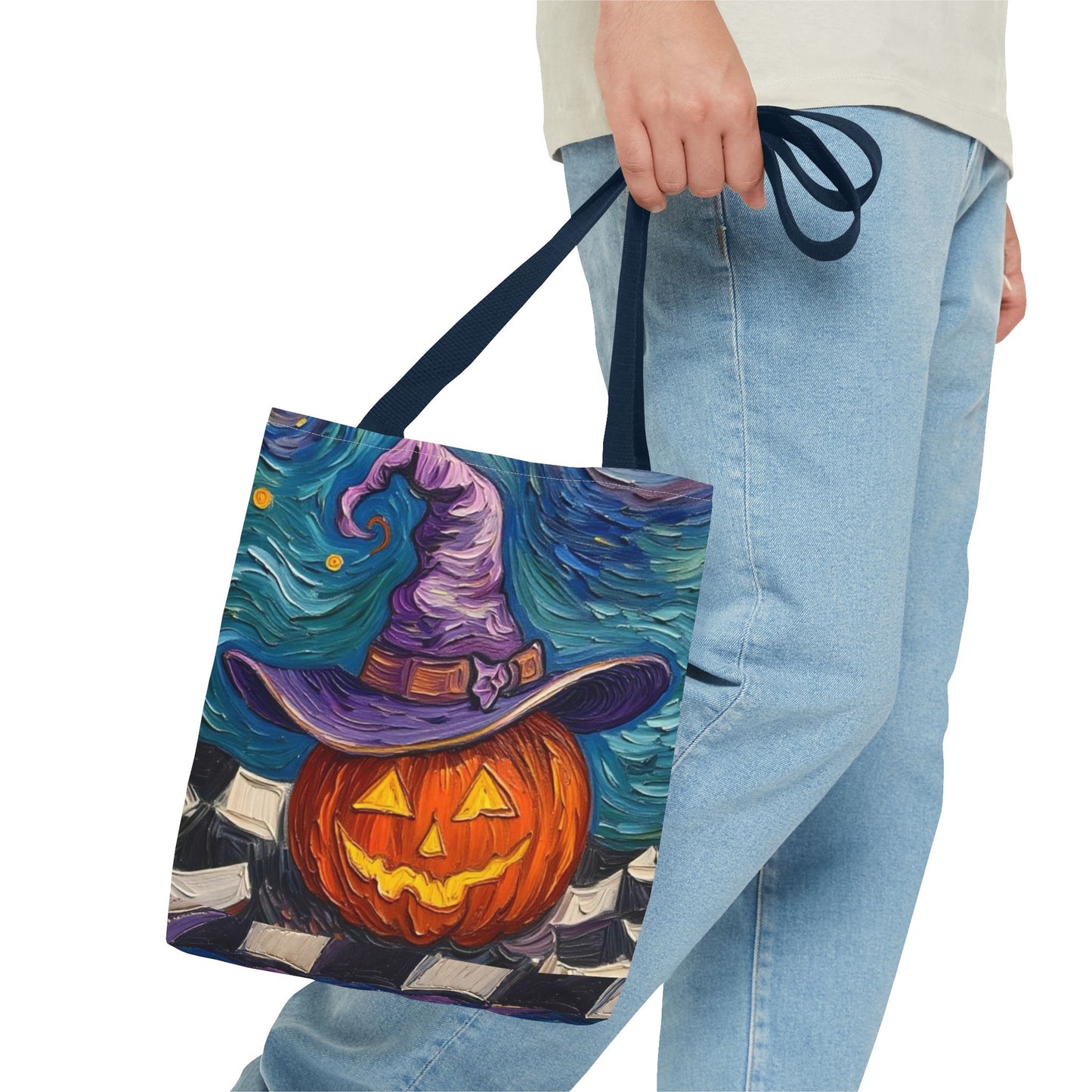 Halloween Tote Bag | Pumpkin After Midnight – Colorful Jack-O'-Lantern artistic design