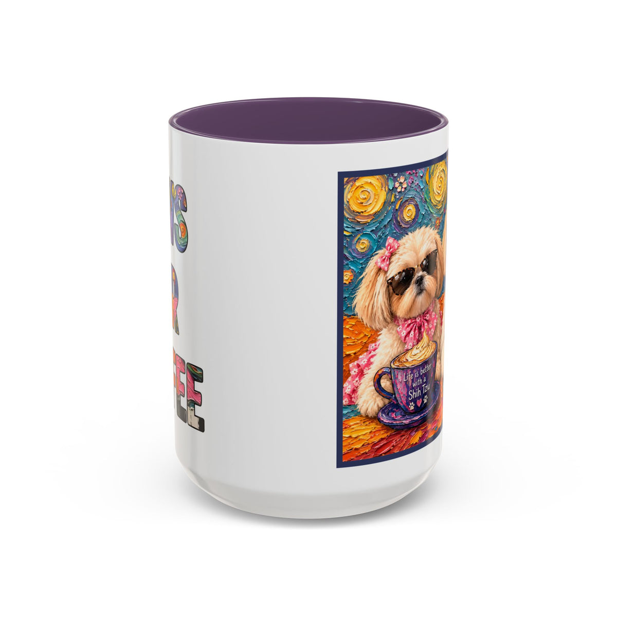 Shih Tzu Coffee Cup - Cute Dog Art - Couple with Teacups-Coffee cups - Paws for Coffee