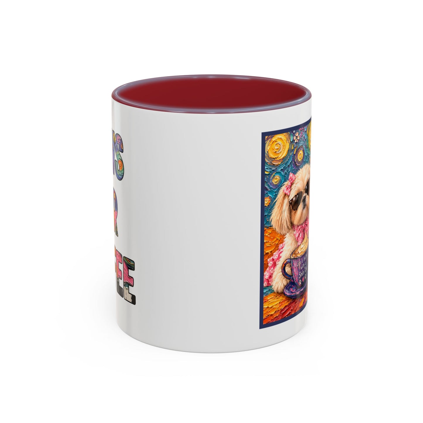Shih Tzu Coffee Cup - Cute Dog Art - Couple with Teacups-Coffee cups - Paws for Coffee