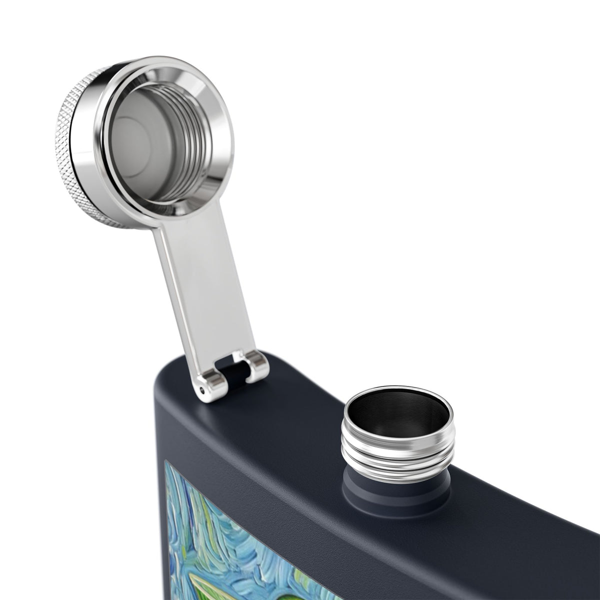 Flask - Stainless Steel 6oz - Colorful Cocktail Splash - Whimsical Artwork - 'Cheers, Darling'