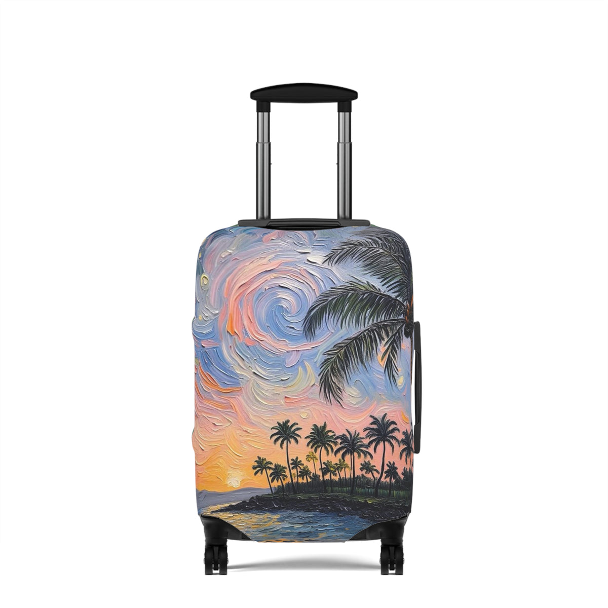 Luggage Cover Protector -Tropical Painterly Style Design - 'Into the Sunset'  -
