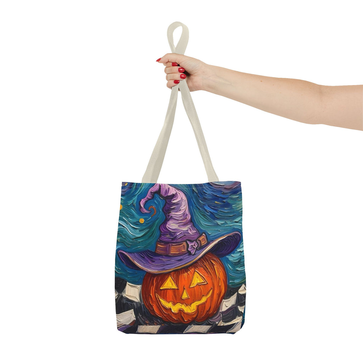 Halloween Tote Bag | Pumpkin After Midnight – Colorful Jack-O'-Lantern artistic design