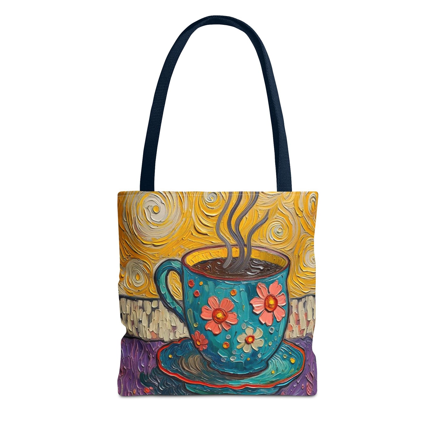 Tote Bag - Flower Coffee Cup - Painterly Style Design - 'Rich Roast'