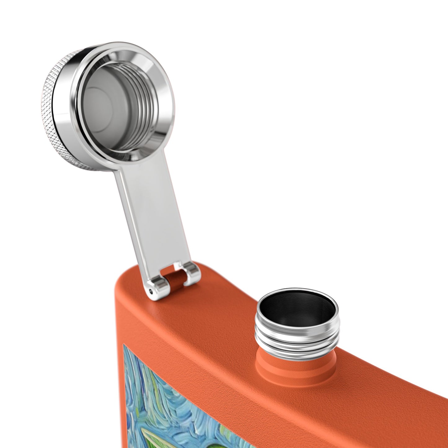 Flask - Stainless Steel 6oz - Colorful Cocktail Splash - Whimsical Artwork - 'Cheers, Darling'