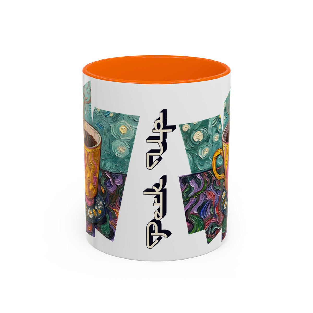 Coffee Mug Colorful Art - Coffee Cup Unique Painterly Design - 'Perk Up'