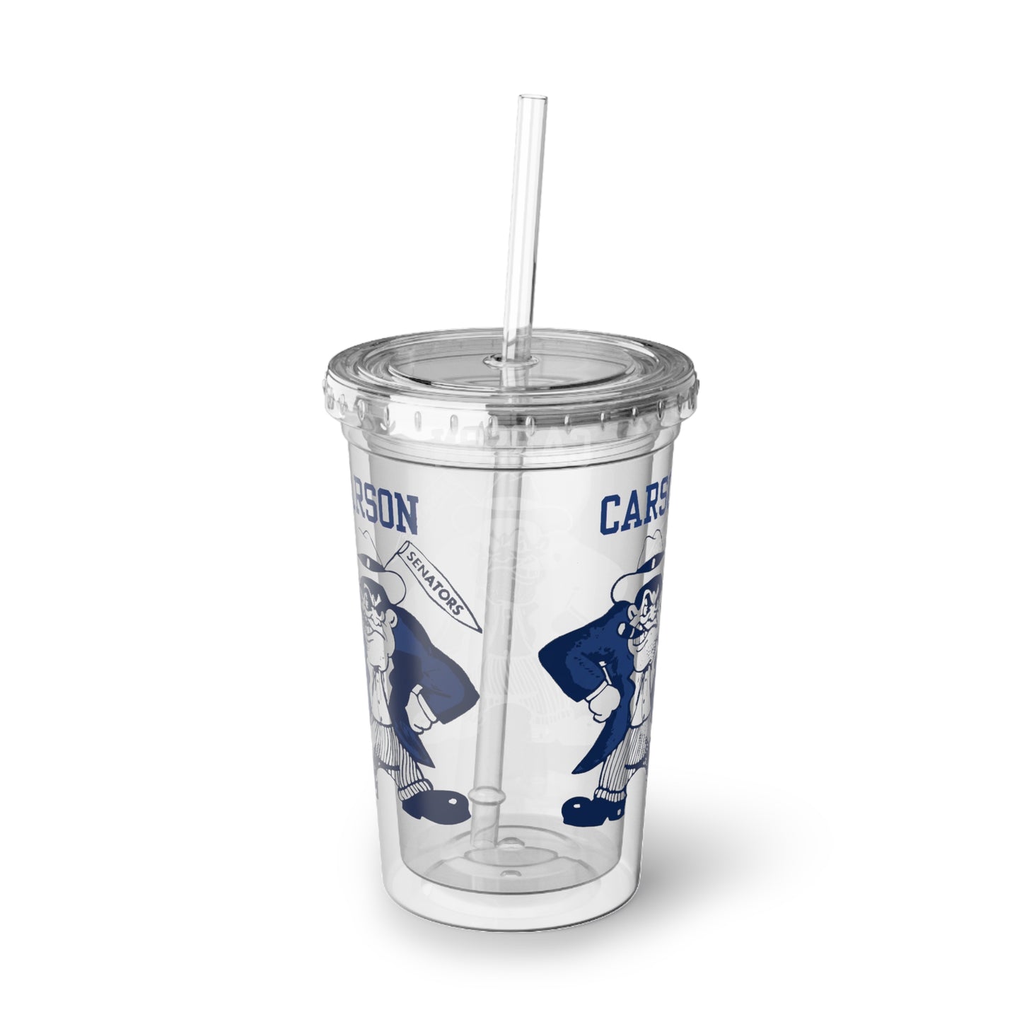 Vintage Carson Senators Mascot Acrylic Tumbler - 16 oz