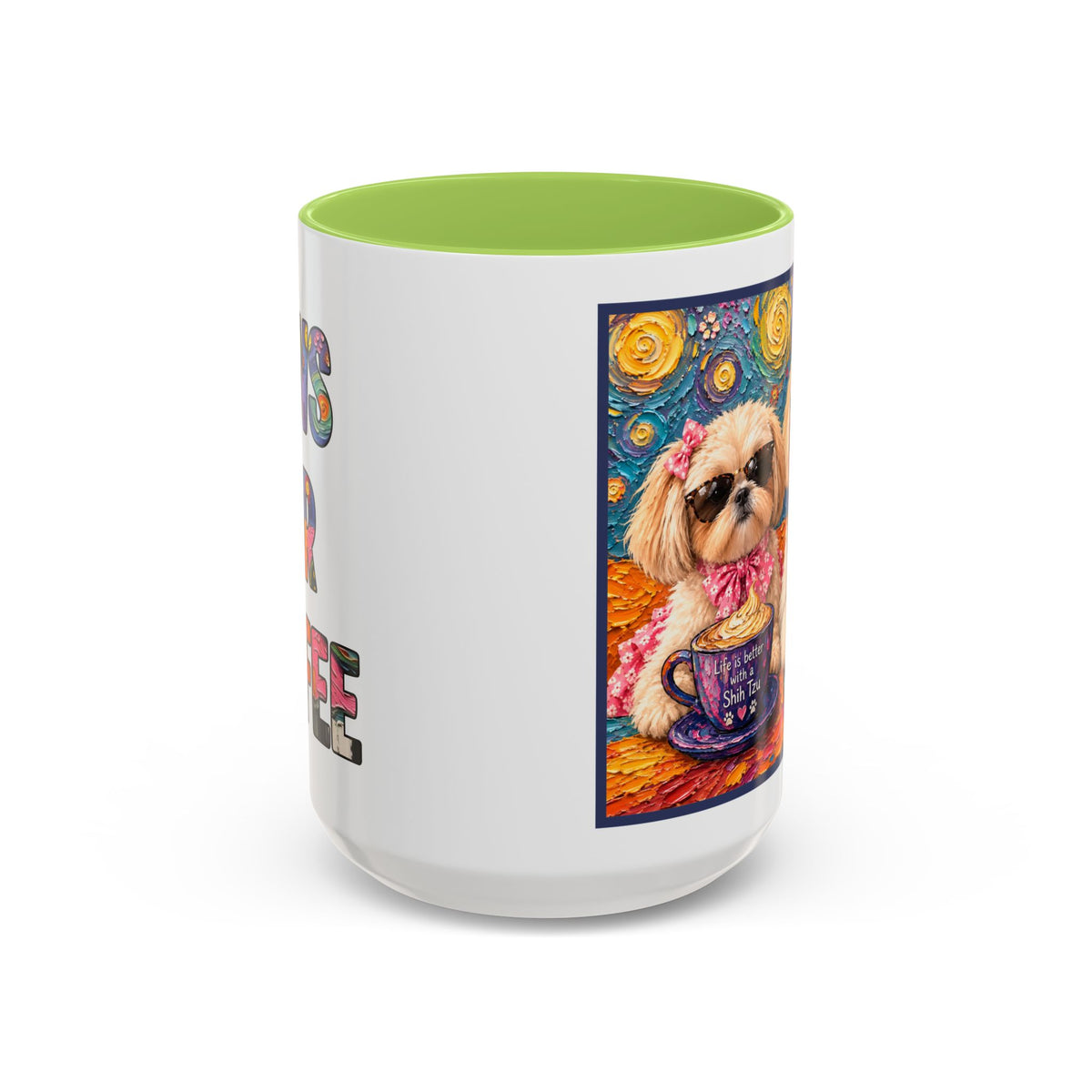 Shih Tzu Coffee Cup - Cute Dog Art - Couple with Teacups-Coffee cups - Paws for Coffee