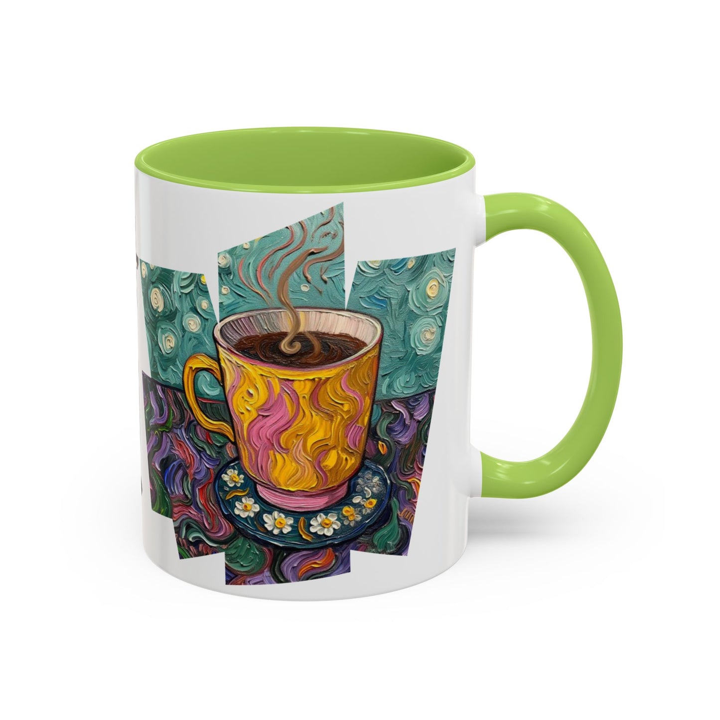 Coffee Mug Colorful Art - Coffee Cup Unique Painterly Design - 'Perk Up'