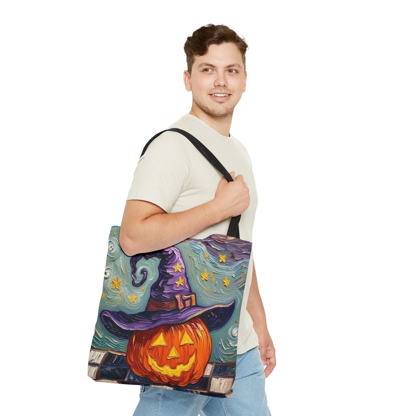 Halloween Tote Bag  - Artistic Colorful - 'Jack's Midnight Magic'