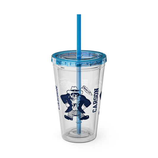 Vintage Carson Senators Mascot Acrylic Tumbler - 16 oz