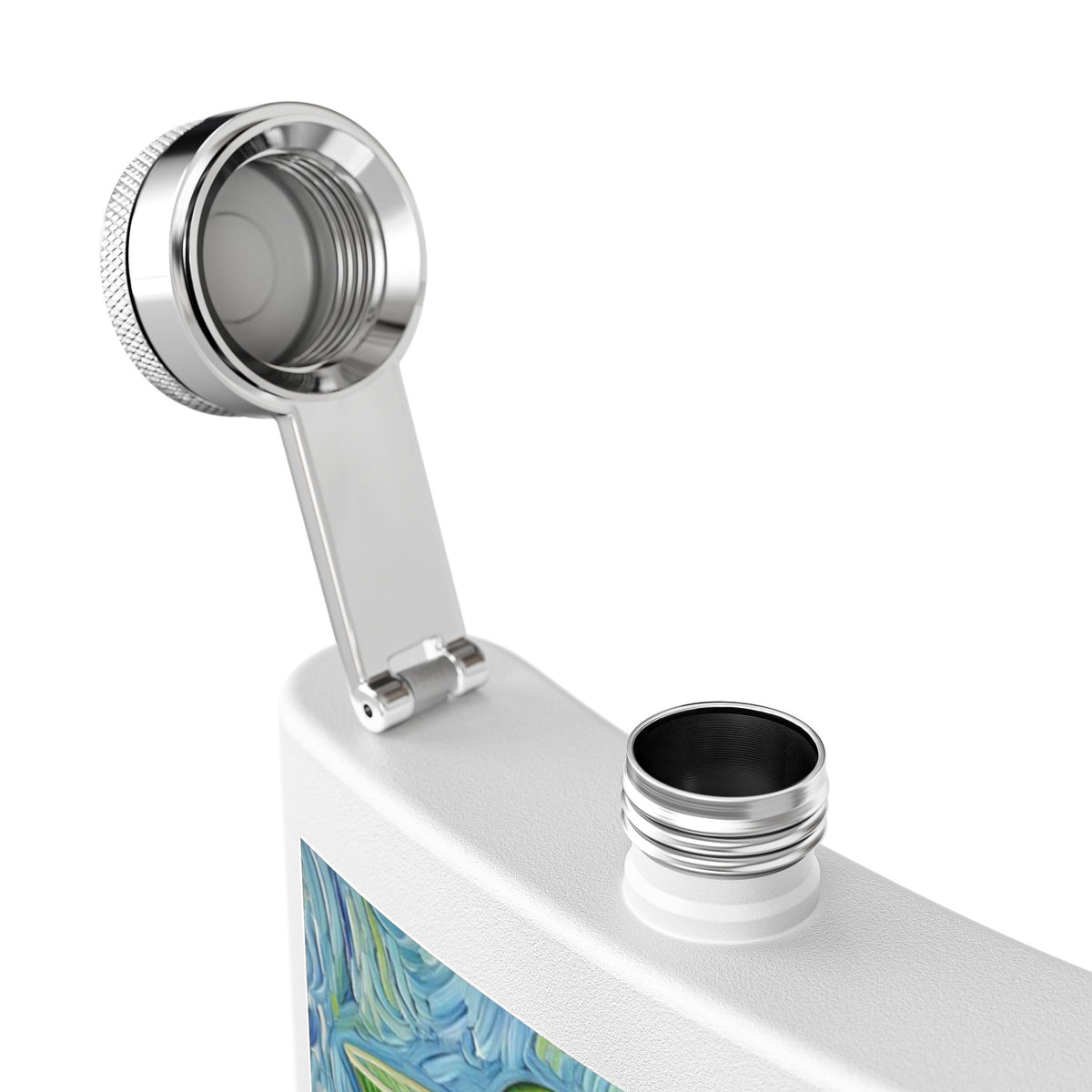 Flask - Stainless Steel 6oz - Colorful Cocktail Splash - Whimsical Artwork - 'Cheers, Darling'