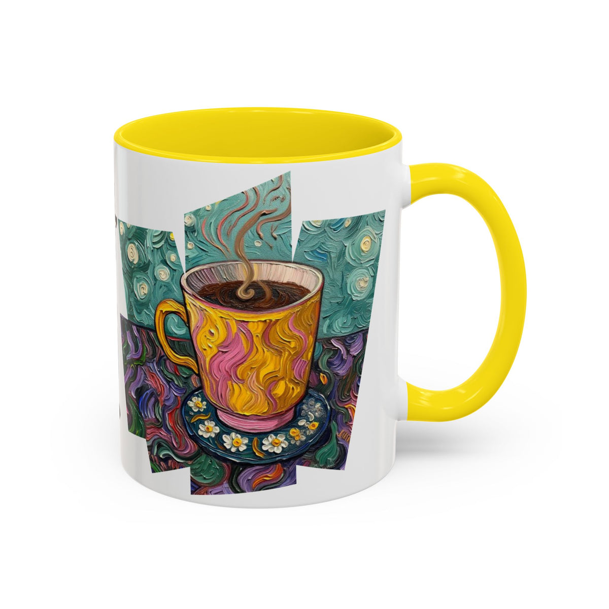Coffee Mug Colorful Art - Coffee Cup Unique Painterly Design - 'Perk Up'