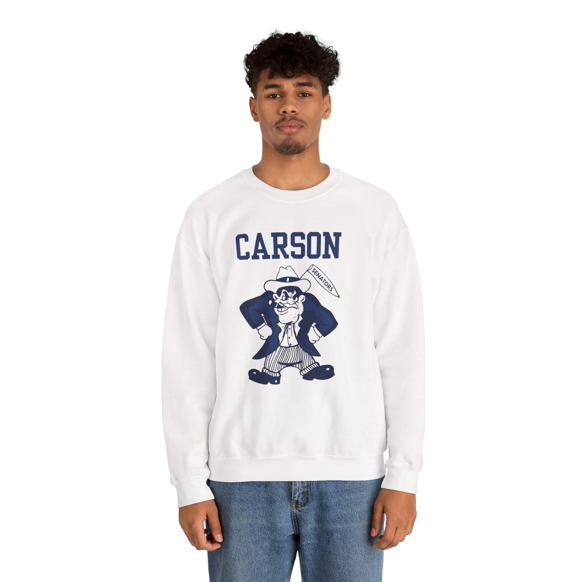 Vintage Carson Senators Mascot Crewneck Sweatshirt