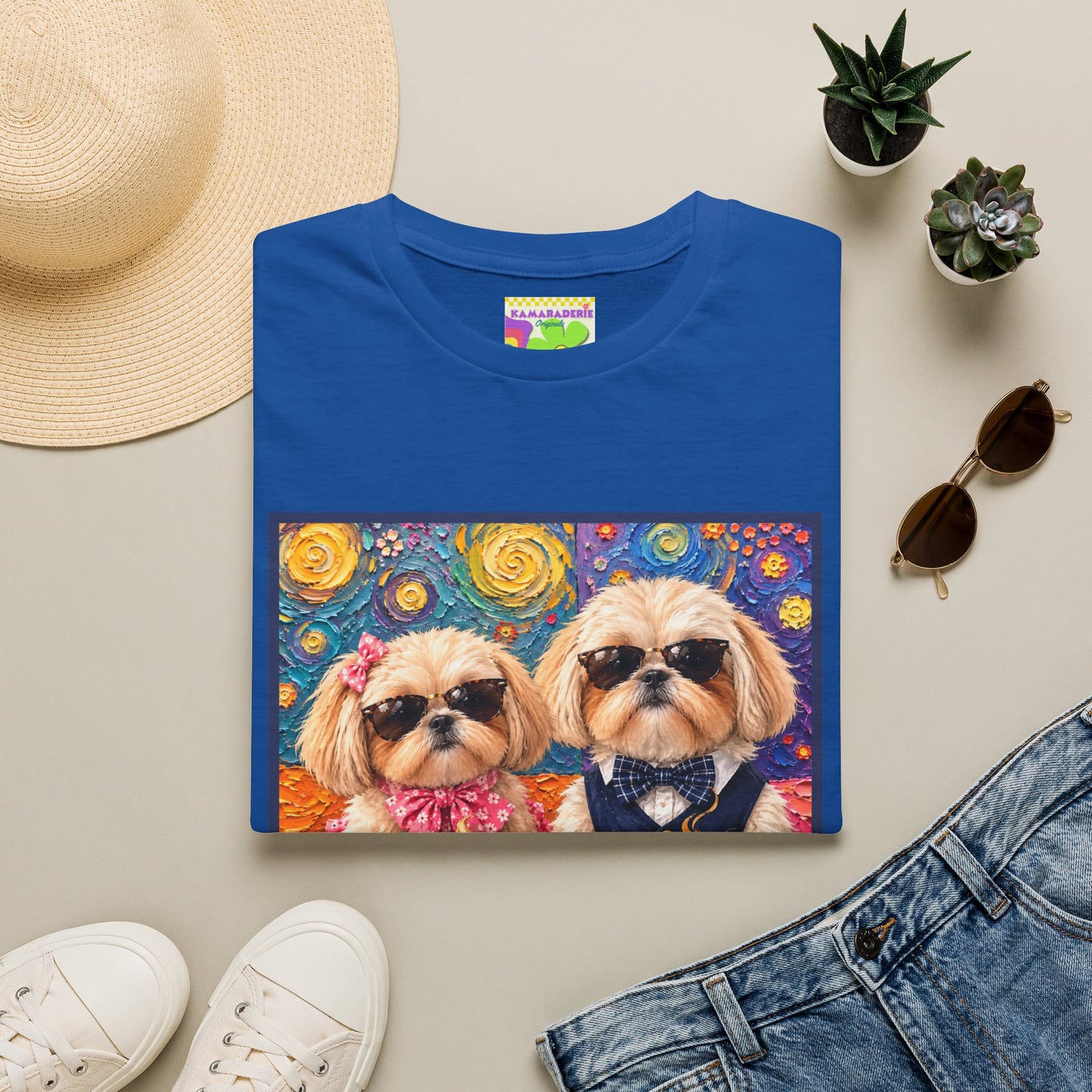 Shih Tzu Coffee Date T-Shirt - Cute Couple - Dogs with Teacups - Paws for Coffee